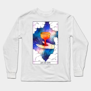 Ace Of Cups - Tarot Card Print - Minor Arcana Long Sleeve T-Shirt